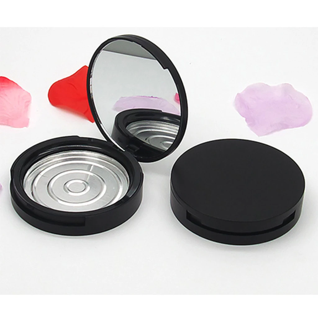 2X Empty Pressed Powder Cases with Mirror, Small Face Powder Blusher Cosmetics Jars Containers Makeup Accessories Tools