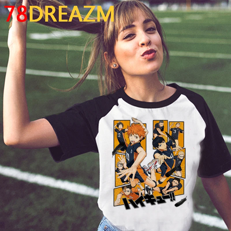 Японская Аниме Haikyuu футболка для мужчин Kawaii Karasuno Fly High Graphic Tees мультфильм Harajuku