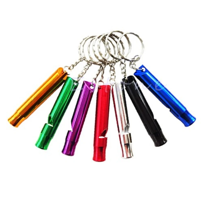 

1pc Aluminium Whistle Camping Emergency Survival Keychain Pendant Keyring