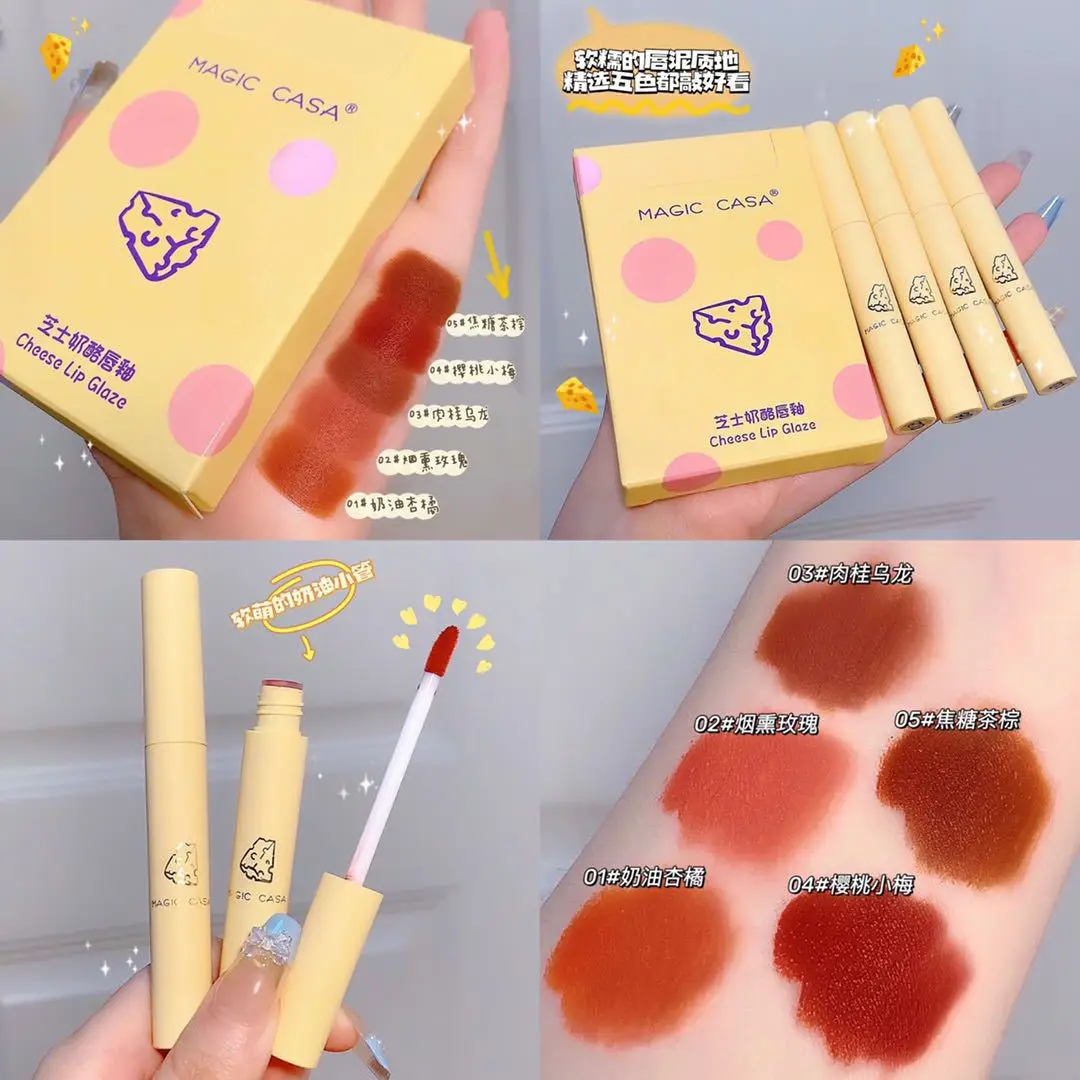 New Magic Casa Cheese Cheese Lipstick Five Lip Glaze Set Matte Velvet Lip Mud Lipstick Beauty Lipstick Set Make Up Lipstick Aliexpress