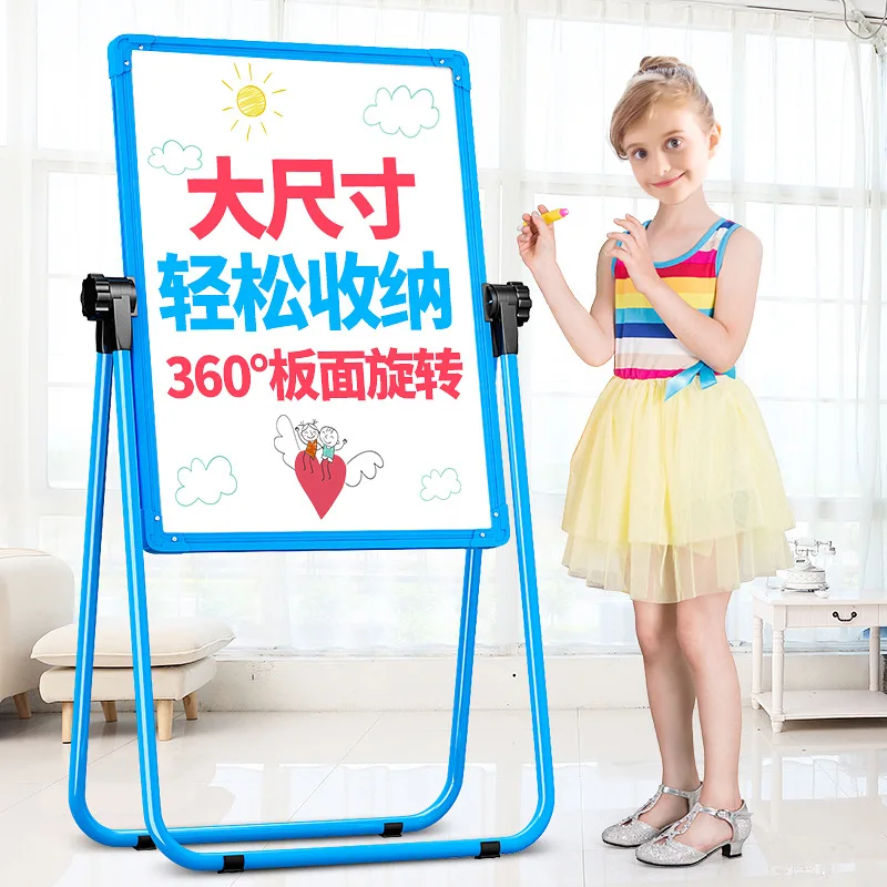 

Children Drawing Board Easel Adjustable Double-Sided Magnetic Braced Metal Small Blackboard Doing Homework Baby Doodle Board