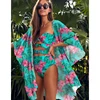 Leaves Print Swimsuit Beach Cover Up Tunics for Beach Long Kaftan Bikini Cover Up Robe De Plage Sarong Beach Swimsuit Cover-Ups ► Photo 3/6