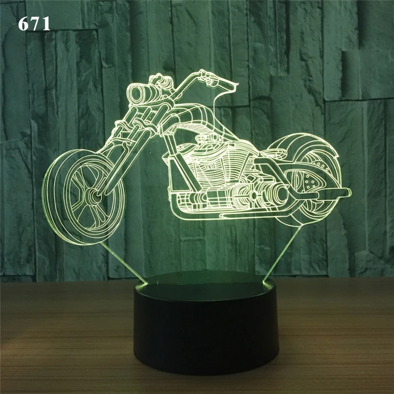 3D ночник модель мотоцикла светодиодный ночник RGB атмосферное освещение настольная лампа день рождения год рождественский подарок Декор для дома