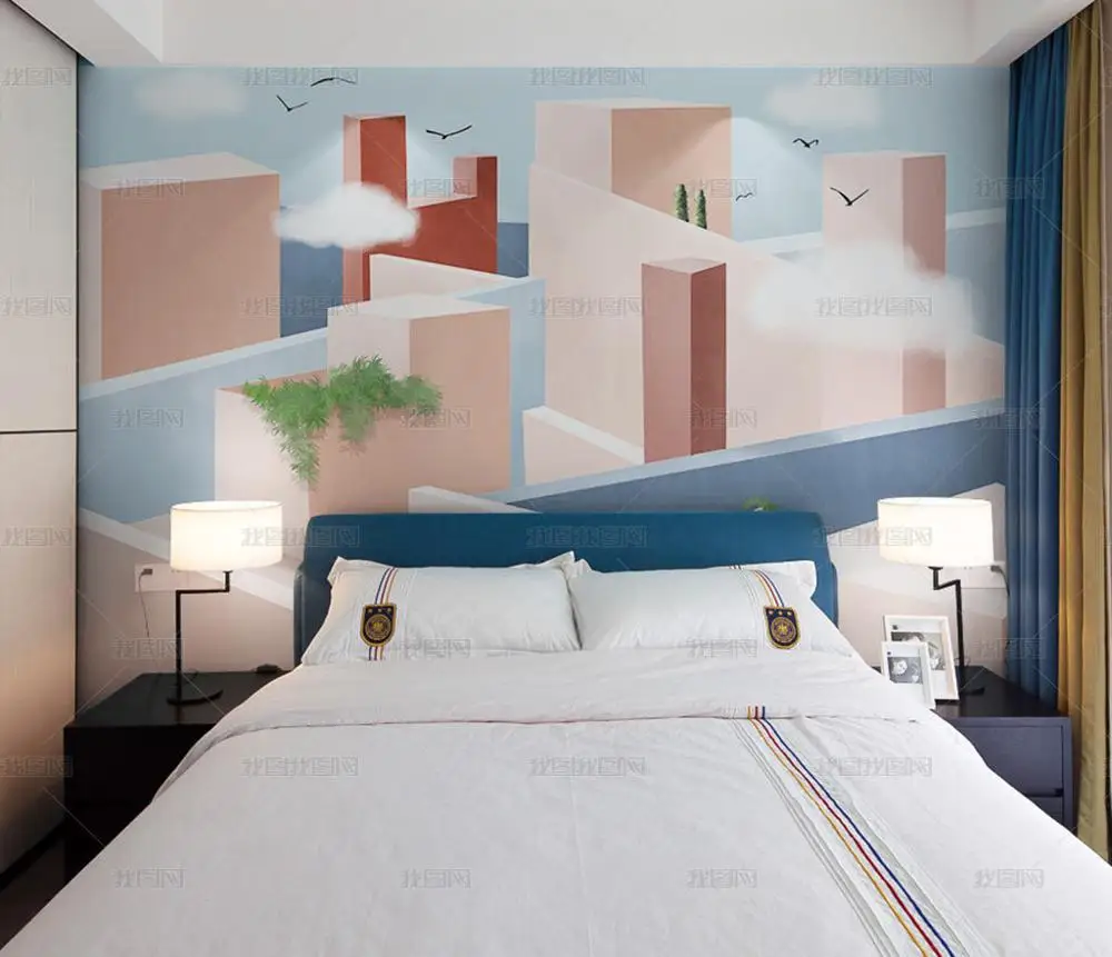 Custom 3D Photo Wallpaper Cartoon City Wall Painting Art Mural