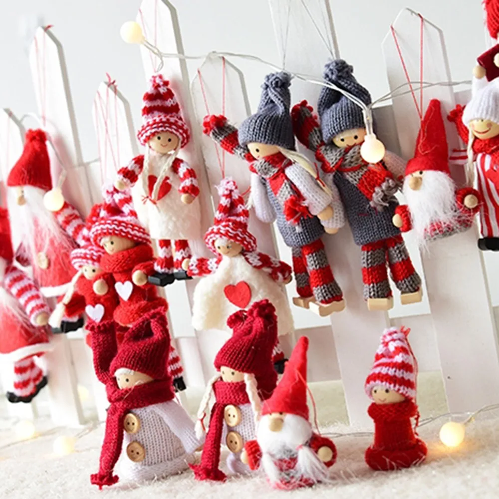Милый Ангел кукла подвеска с Санта-Клаусом Рождественская елка украшения для дома деревянные елочные украшения Рождественский подарок для детей