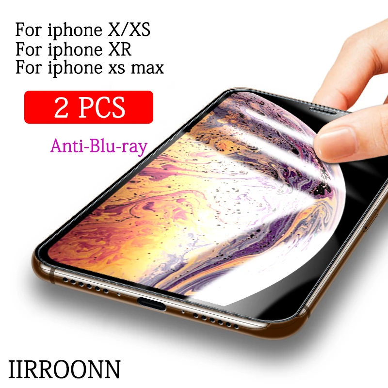 

2Pcs/lot 9H Tempered Glass for iphone X XS XR XS MAX Screen Protector Full Cover Glass For iphone xs max xr xs x Protective Film