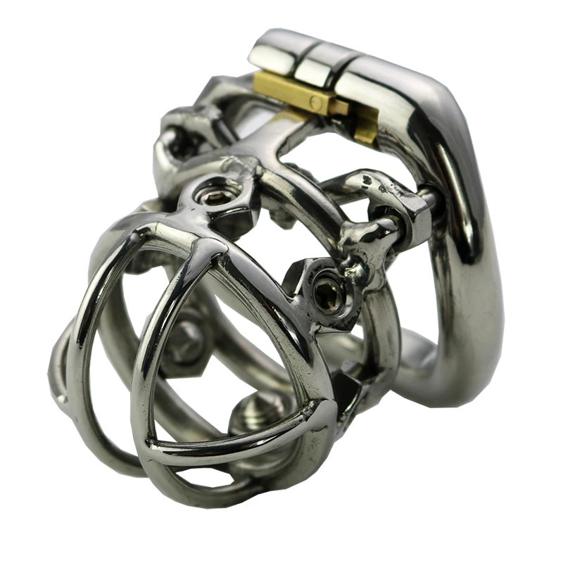 Cena Mężczyźni pas cnoty ze zdejmowaną ostrą śruba ze stali nierdzewnej Qianchichi w nowym stylu mężczyzna urządzenie Chastity Cock klatki