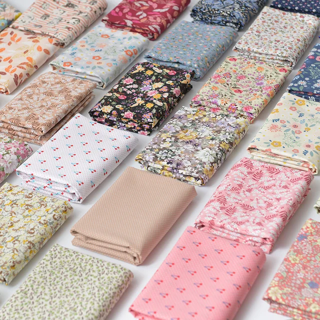 145x50 cm pastorale florale été popeline coton tissu bricolage vêtements pour enfants tissu faire literie couette décoration maison 160-180 g/m 2