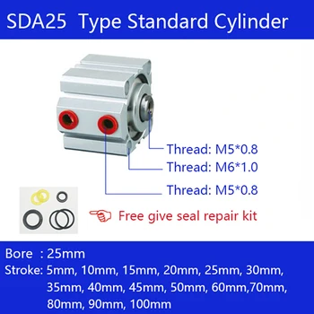 

SDA25x25, 25mm Bore Compact Air Cylinders Double Action Pneumatic Cylinder SDA25X25,SDA25X30,SDA25X40,SDA25X50