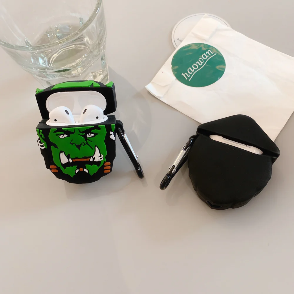 Для apple Bluetooth Гарнитура 3D Wow Orcs и Pandaren чехол для наушников для airPods 1 2 мягкий силиконовый защитный чехол с крючком