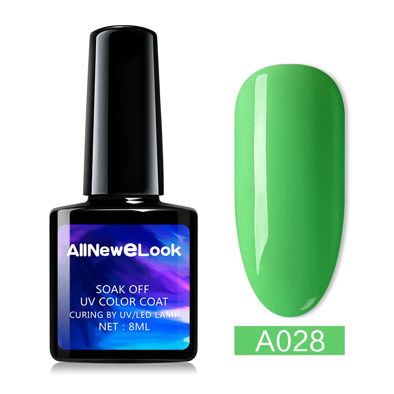 AllNeweLook 8ML Gel Nail Polish Gellak Polygel Green Cherimoy Soak off UV&LED Gel Lacquer Vernis Semi Permanent Nail Polish - Цвет: A028