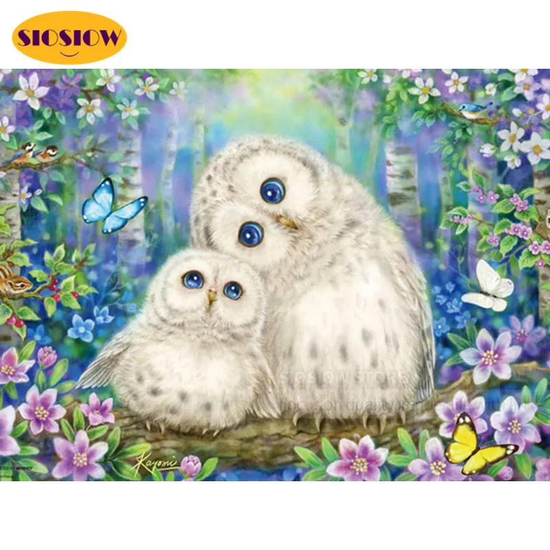 

5D Diy Diamond Mosaic Embroidery Animals White Owl Daimond Painting Cartoon Snowy Owl Cross Stitch Full Square Drill Home Decor