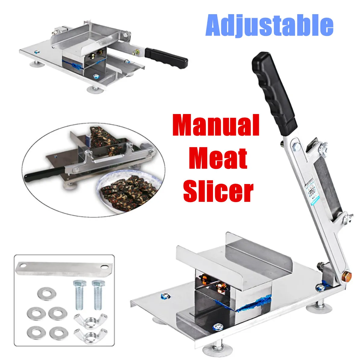 

Desktop Stainless Steel Meat Slicer Beef Mutton Slicing Machine Household Food Slicer Home Kitchen Appliances Adjustable