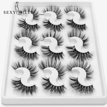 9 пар ресниц, натуральные длинные 3D ресницы из искусственной норки, толстые, ручная работа, полная полоска, ресницы, объемные, мягкие, норковые ресницы, накладные ресницы