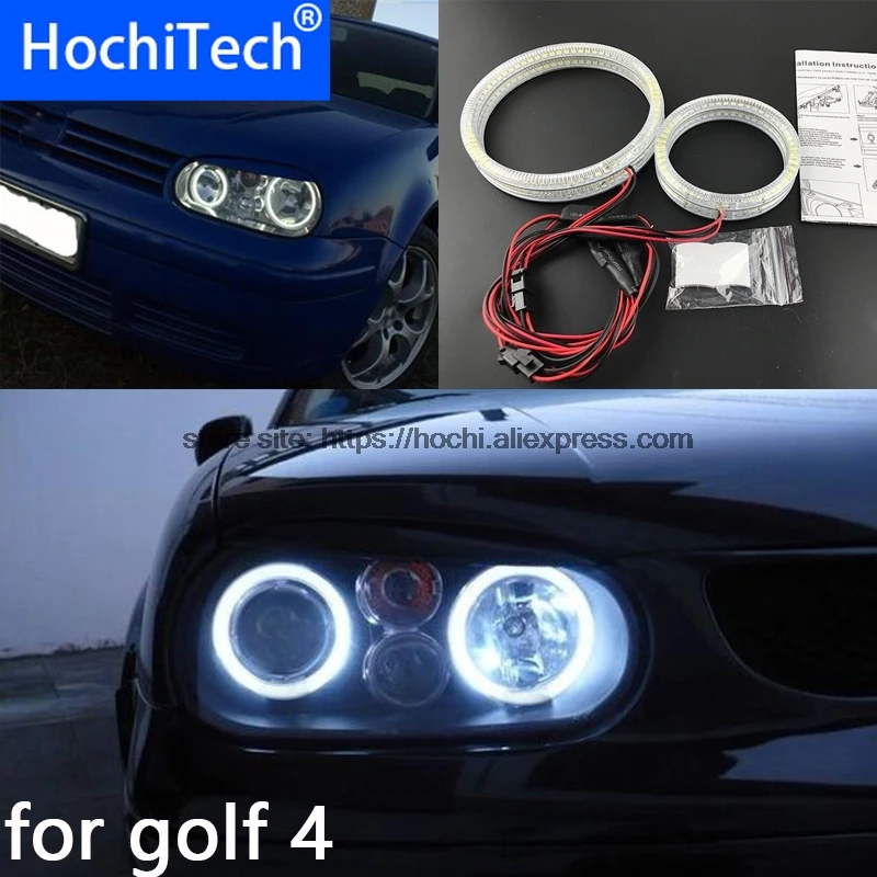 Отличные SMD 5050 светодиодный Белый Фар halo ангел демон глаза комплект для Volkswagen VW Golf