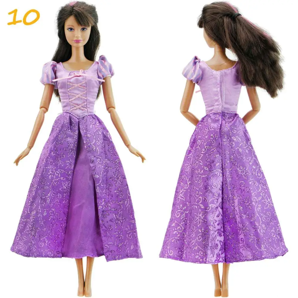 Аксессуары для кукол классическое сказочное платье копия Рапунцель Принцесса бальное платье косплей костюм Одежда для куклы Барби игрушка для девочек - Цвет: 10