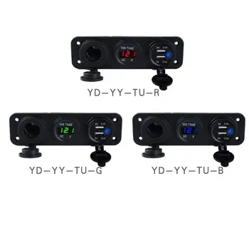 

100pcs Dual USB Auto Car Cigarette Lighter Socket Splitter 2.1A Power Adapter Charger for iPhone Digital Voltmeter