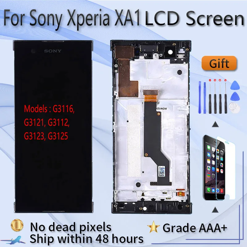 Для Sony Xperia XA1 G3116 G3121 G3112 G3123 G3125 ЖК-экран в сборе с передним корпусом сенсорное