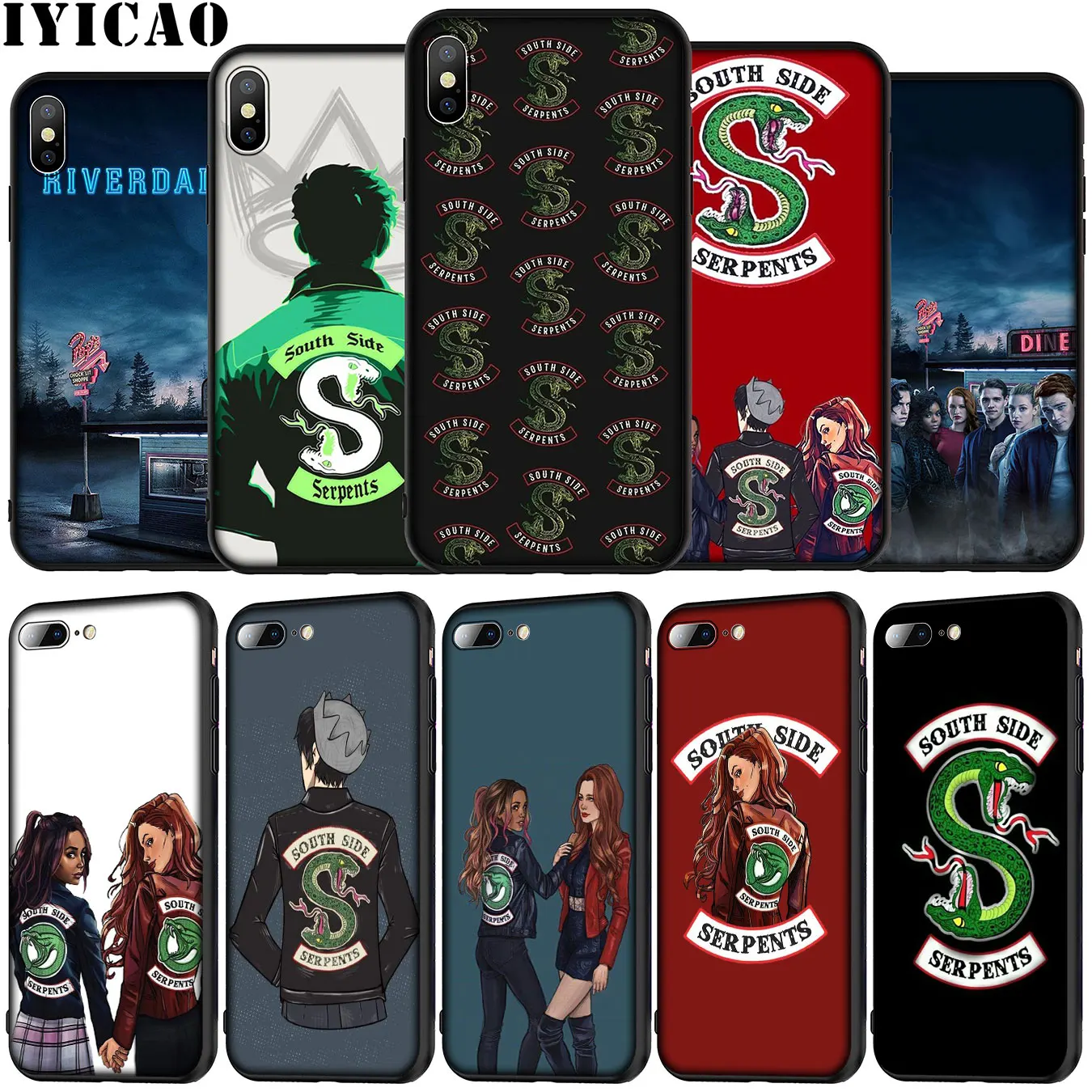 IYICAO Riverdale South Side Soft Silicone Phone Case for iPhone 12 Mini XR X XS 11 Pro Max 5 5S SE 6 6S 7 8 Plus Black TPU Cover | Мобильные