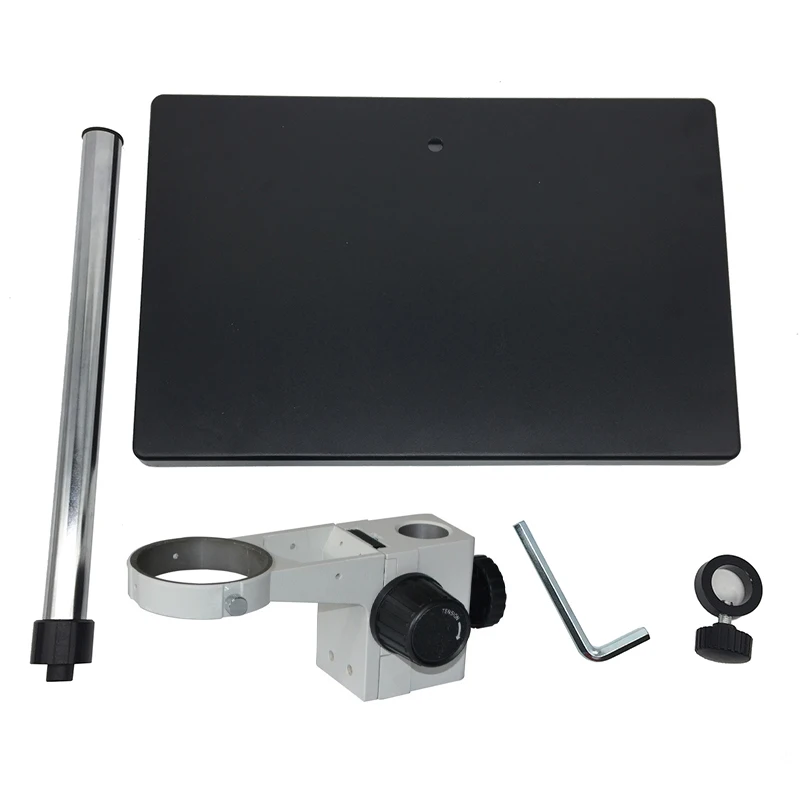 Large Microscope Stand Heavy Duty Working Stage with Adjustable Focus E-Arm Ring Holder 76 mm for Digital Microscope