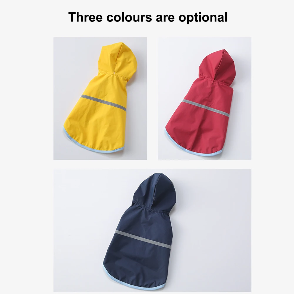 

Summer Outdoor Puppy Pet Rain Coat with Reflective Stripe S-XL Hoody Waterproof Jackets Raincoat for Dogs Cats Apparel Clothes