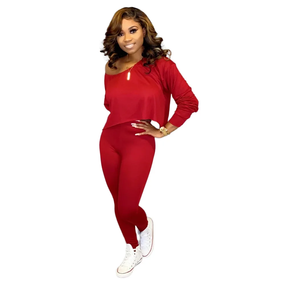 

2 Piece Outfits for Women Clothes Casual Pullover Two Piece Sets Pink Club Outfits Holiday Pants Set Matching Elastic Waist