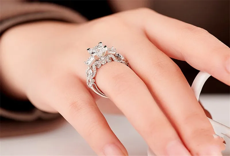 Vintage Court Promise ring 925 Sterling silver AAAAA cz statement Party Wedding Band Rings for women Birdal Fashion Jewelry Gift