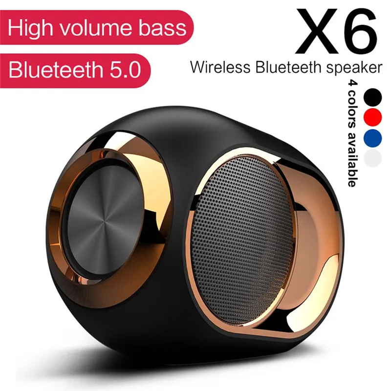 X6 HIFI Портативный беспроводной Bluetooth 5,0 динамик наружная стерео мини Колонка динамик поддержка FM TWS sd-карта звуковые колонки AUX#2