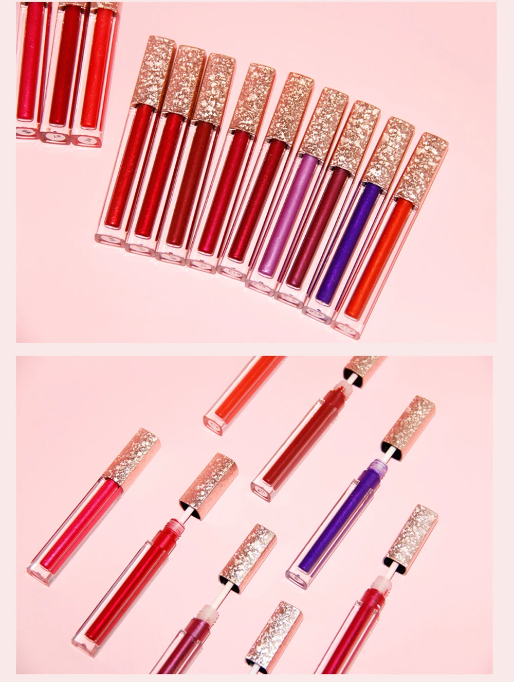 natural metallic lip gloss private label lipgloss popular waterproof liquid lipstick tubes bulk makeup custom logo no brand