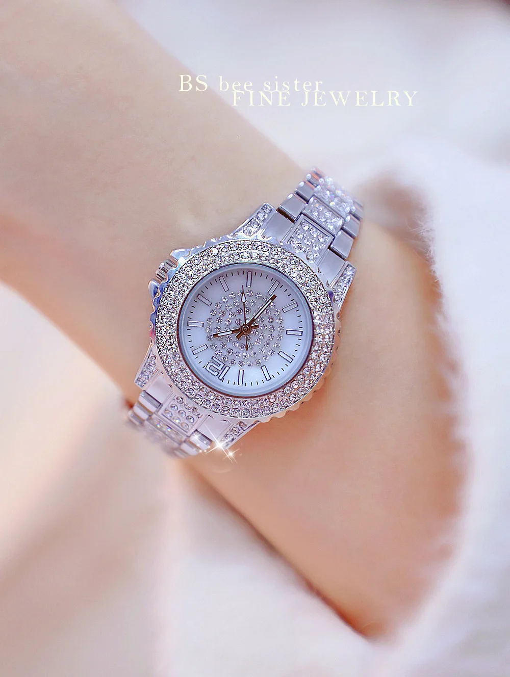 Новые модные часы для женщин, Роскошные Кварцевые часы с бриллиантами, женские часы с кристаллами, стразы, браслет, часы zegarki meskie, подарок