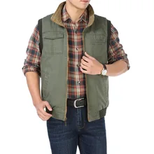 Осень на открытом воздухе мульти-карманы спецодежды жилет мужчин среднего возраста Двусторонняя одежда из чистого хлопка свободное-подходят жилет пальто тренд