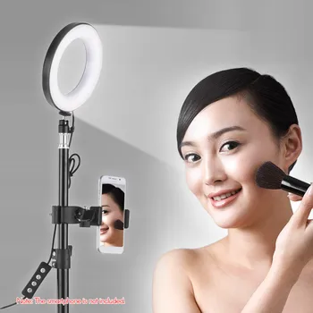 

6 Inch Desktop Mini LED Ring Light 3000-6000K 3 Light Modes & Dimmable Brightness with Wireless Remote Control