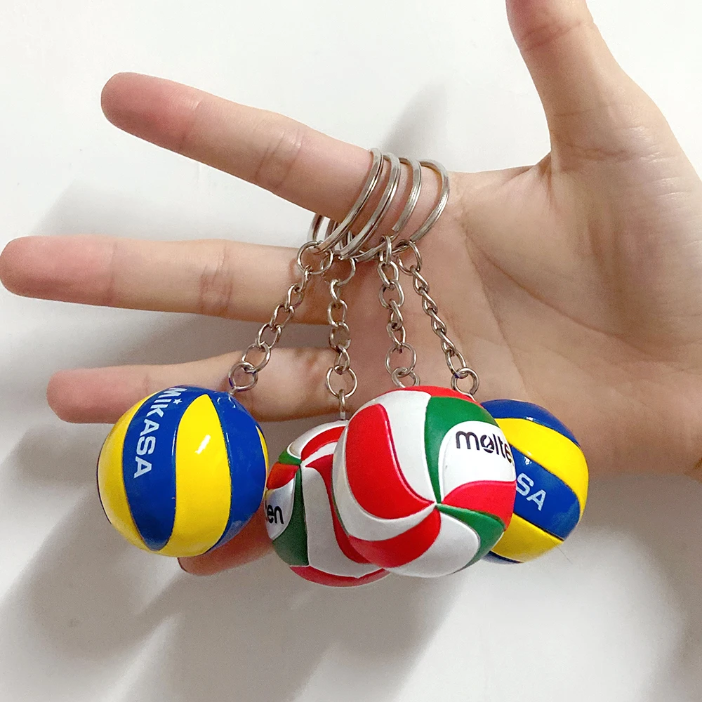 Personalized Volleyball Keychain Mini Pvc Sport Car Keychain Ball Key