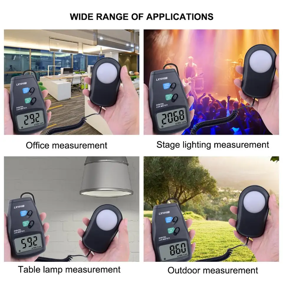 Luxmetro Digitale Con Display LCD | Misuratore Luminosità 1-100.000 Lux | Professionale E Preciso - Foto 9