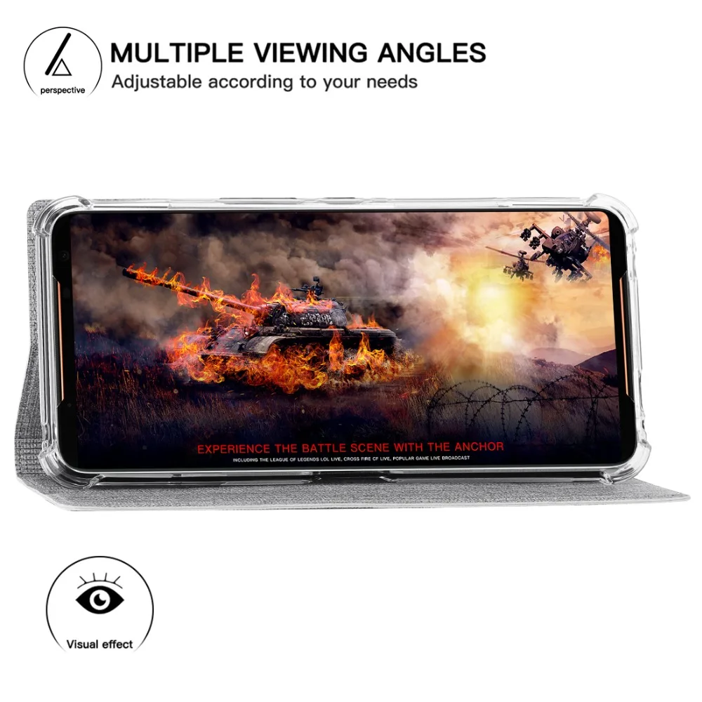 Старинная ткань, откидная крышка для Asus ROG 2, кошелек, карточка, подставка для книг, чехол с подставкой для Asus ROG 2