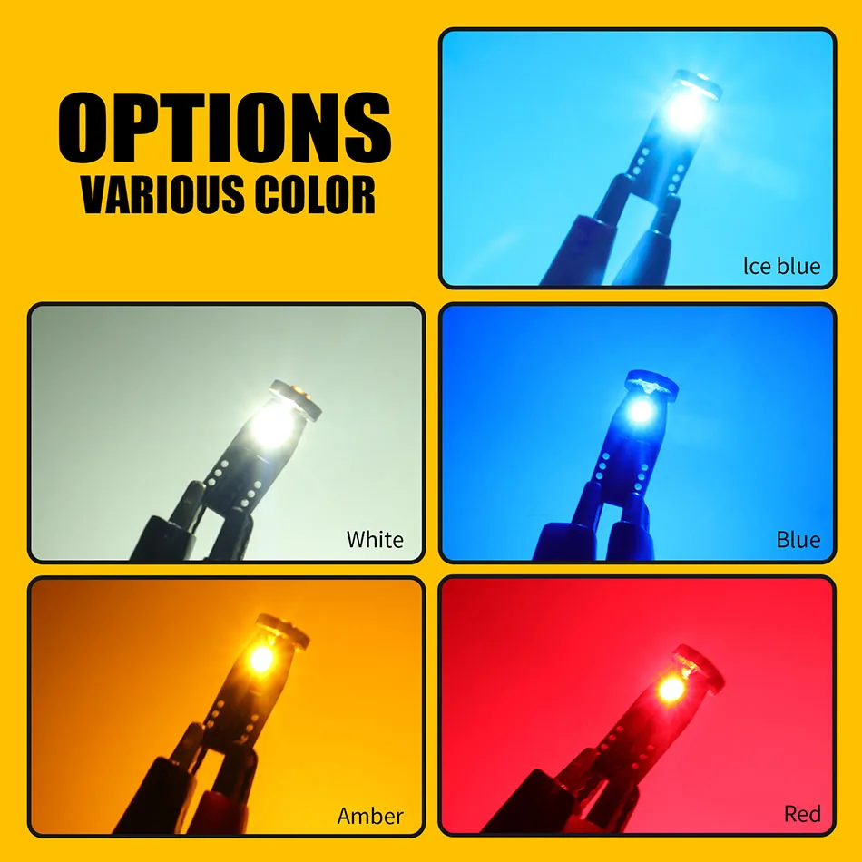 LED ĵ���� W5W LED ���� 168, 194 6000K ��� ��ȣ ����, �� ���� ��ȣ�� ����, �ڵ��� ���׸��� ����, �ڵ��� 12V, T10, 10 ��