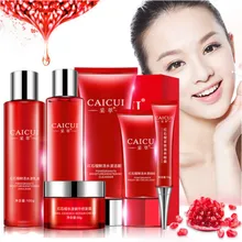 6 шт./компл. красный гранатовый набор для лица дневной крем/крем для глаз/очищающее средство для лица/Успокаивающая жидкость/субстанция от угревой сыпи увлажняющий белый набор