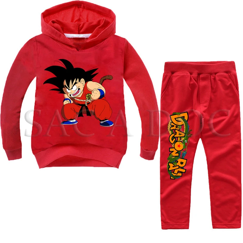 16 Dragon Ball Casual Sweater Children Autumn Set 2pcs Set Long Sleeve Hoodies+Pants Sets Toddler Boys Girls Tracksuits Outfit - Цвет: 16