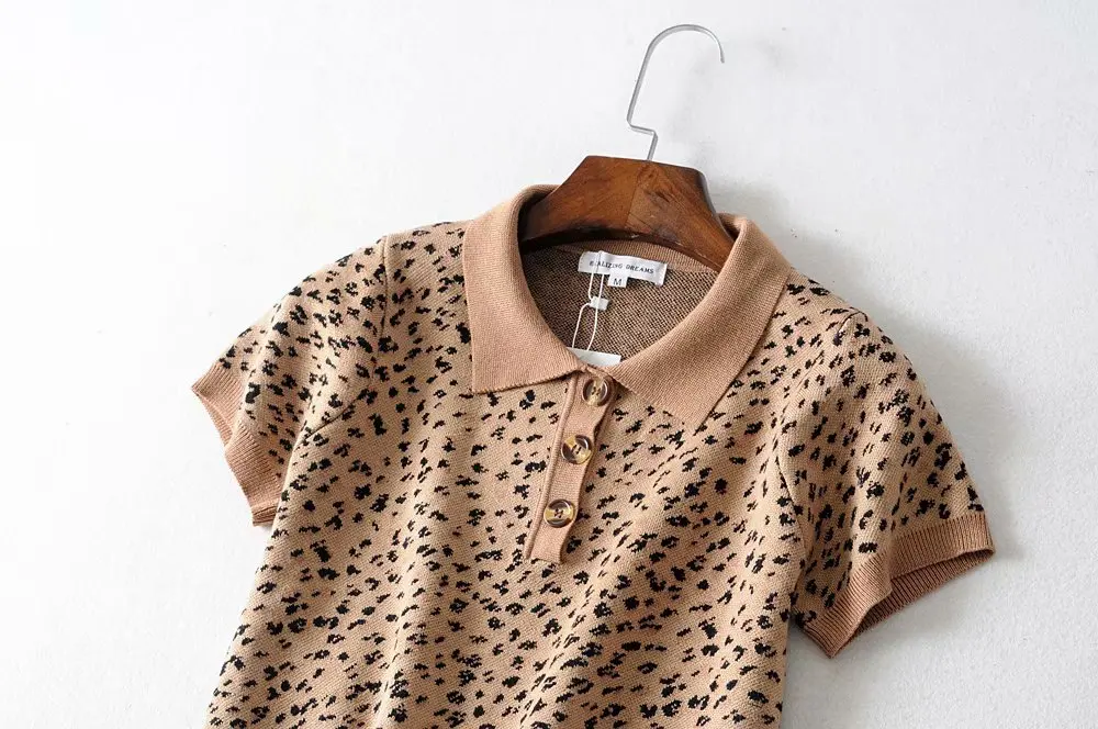 Kpop Blackpink jisoo новые летние футболки женские Модные леопардовые трикотажные рубашки поло футболка с коротким рукавом женские Ретро Короткие топы