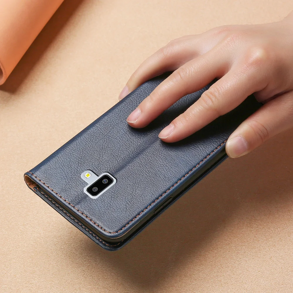 Модный чехол кошелек для Samsung Galaxy J6 Plus кожаный силиконовый накладка Prime книжка с