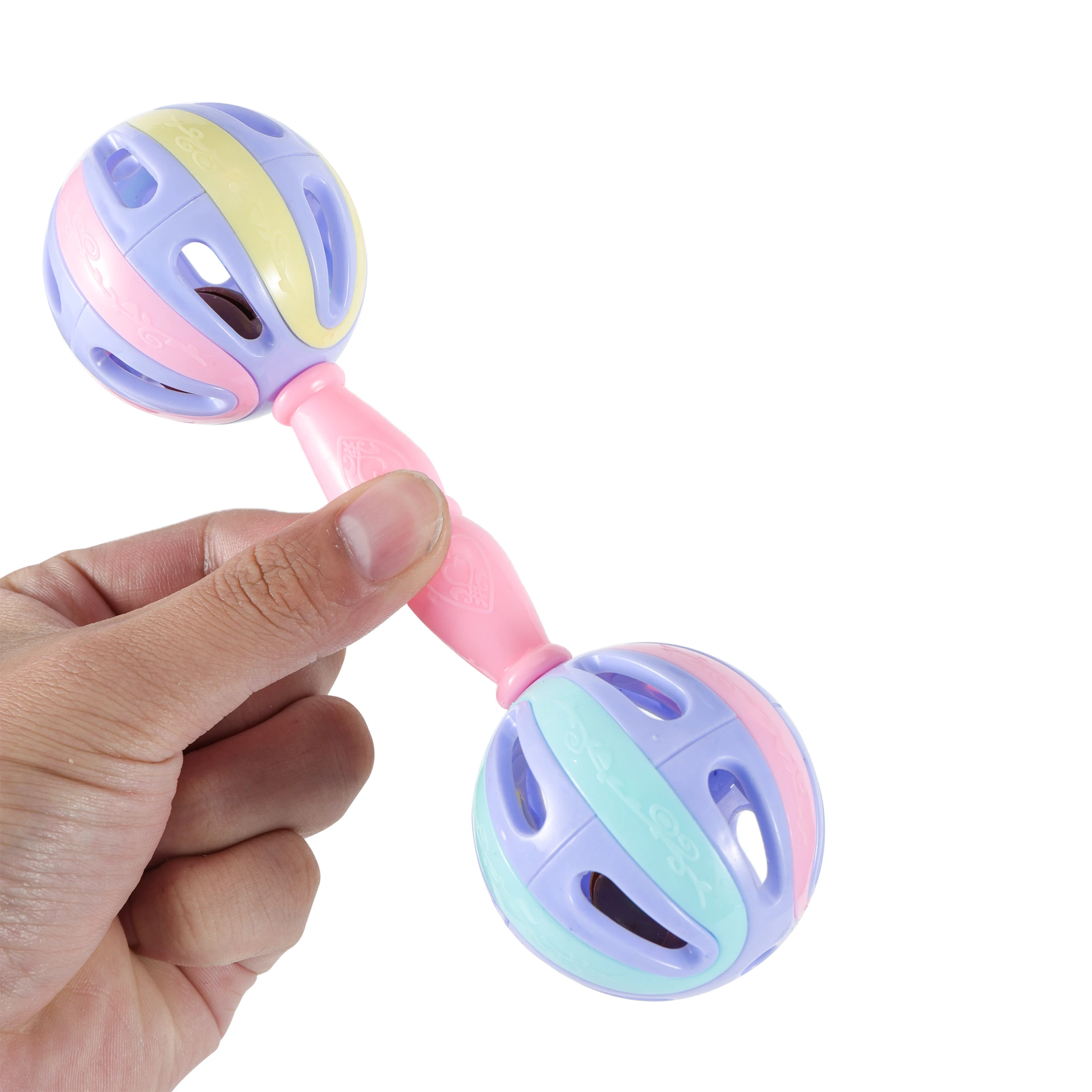 Color Parrot Rattle Toy Interactive Funny Double Headed Hollow Bird Barbell Parrot Toy Bird Bite 2PCS