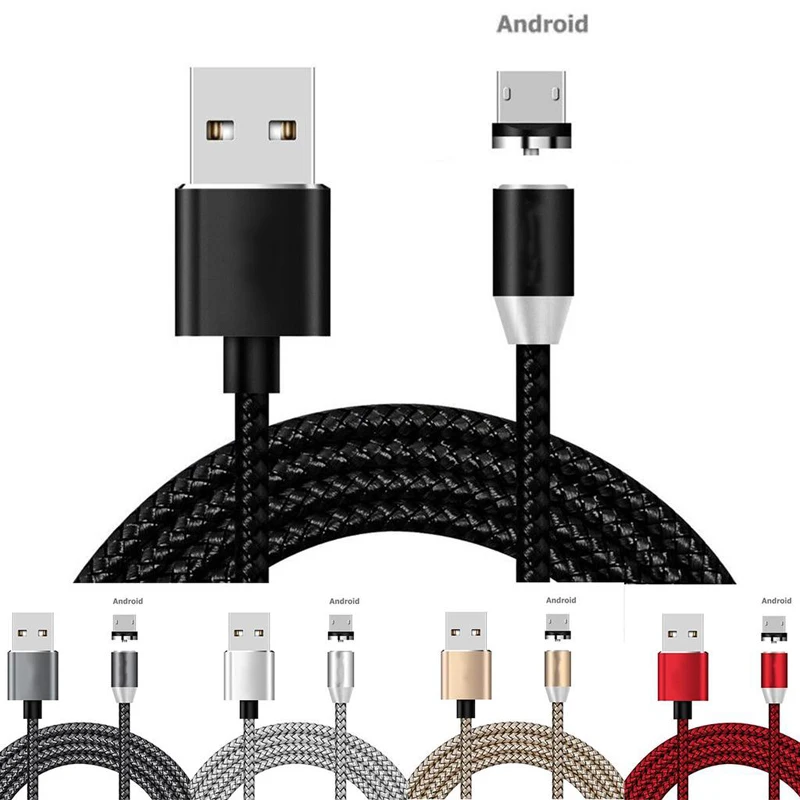 Магнитный нейлоновый кабель Micro USB 1 м для быстрой зарядки SONY Z2 L50w Z3 Z5 XZ XR OPPO F3 R11S Plus