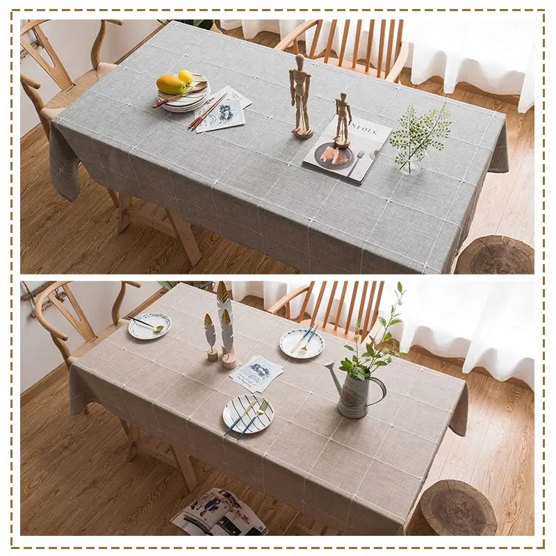 

Linen Cotton Table Cloth Home Rectangular Table Cloth Japanese Style Fresh Wedding Table Decoration Table Cloth with 2 Colors