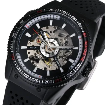 

WINNER Watch Men Military Wristwatch Luminous Hand Hollow Visible Mechanical Components Luxury Waterproof Relogio Masculino