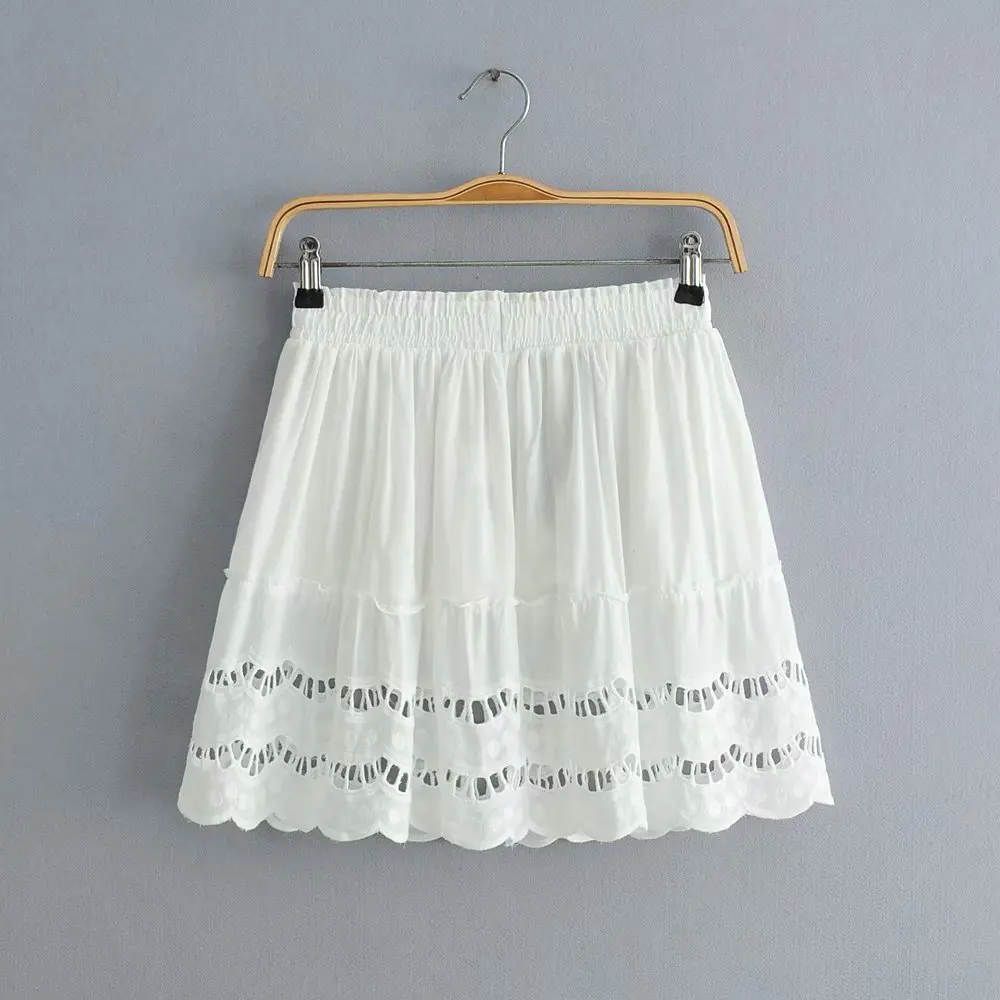 

2019 Spring And Summer New Products Western Style WOMEN'S Dress Elastic Waist Lace Skirt Small Short Skirt a + -9701