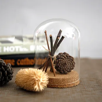 

10*15cm Cork Base Glass Dome Home Wedding Decoration Diameter=10cm Height=15cm Glass Cover Vase Friend Gift