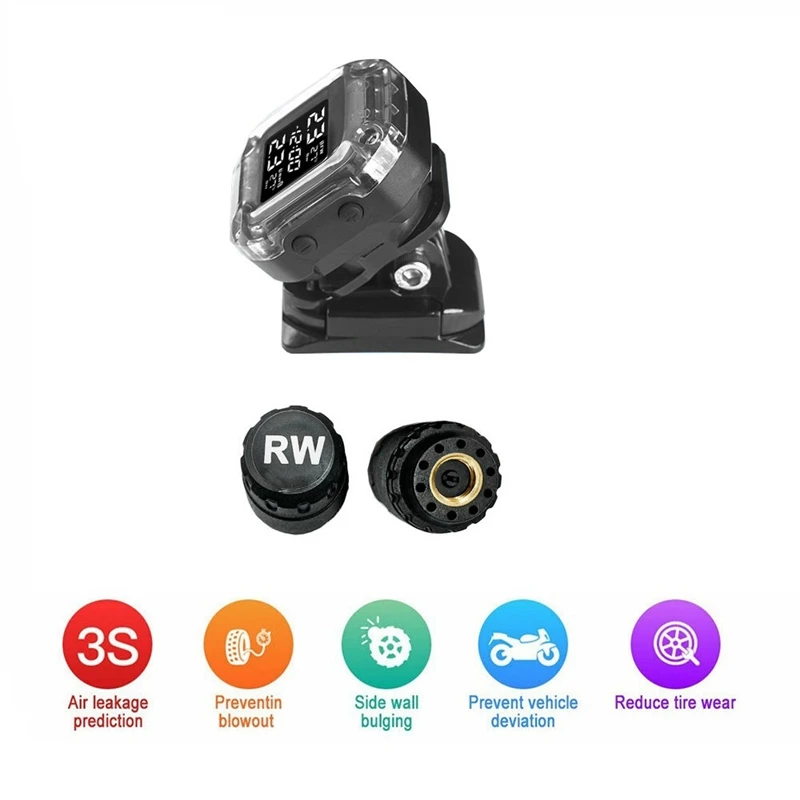 Мотоцикл TPMS беспроводная система контроля давления в шинах ЖК дисплей Sn с 2