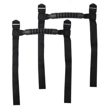 

2 x Roll Bar Grab Handles for 1955-2018 Jeep Wrangler YJ TJ JK JL (Black)