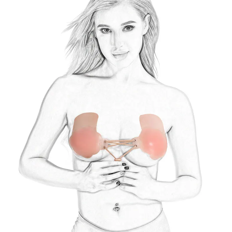 

2019 Woman Bra Push Up Strapless Sexy Bras Gather Backless Seamless Invisible Self Adhesive Silicone Bralette Top Front Buckle