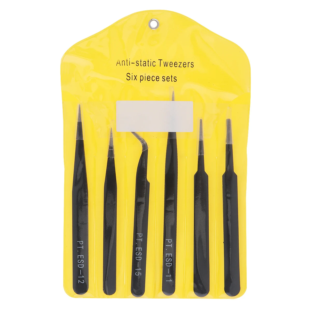 6pcs Stainless Steel Tweezer 1.0MM Anti Static Fix Repair Tool Kit for Electronics Jewelry Fine Craft Mobile phone Sticker Drill